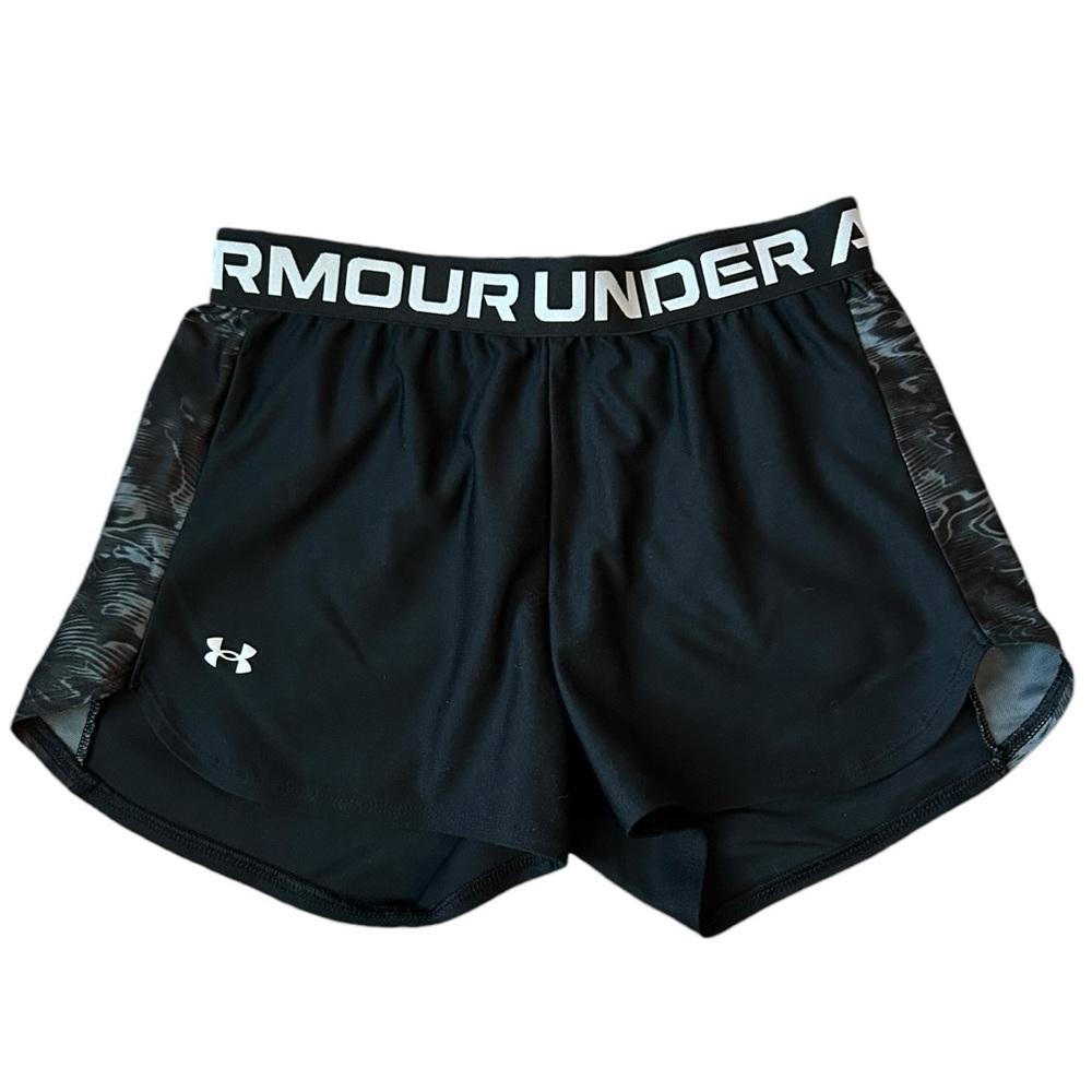 Under Armour Women’s Loose Side Print Black 3” Athletic Shorts Sm